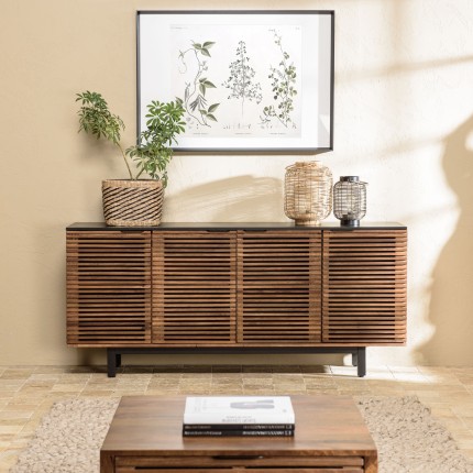 ALIX Mango Wood Sideboard with 4 Open Doors