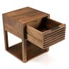 ALIX Mango Wood Bedside Table with 1 Open Drawer