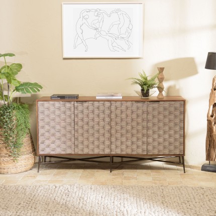 ALIX - Buffet en bois de manguier 4 portes