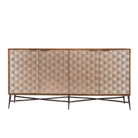 ALIX Mango Wood Sideboard with Ethnic Patterns - 4 Doors