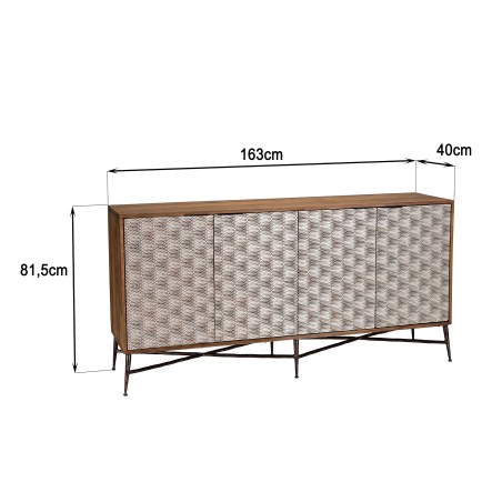 ALIX - Buffet en bois de manguier 4 portes