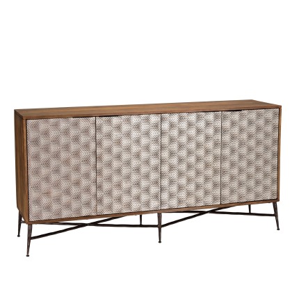 ALIX - Buffet en bois de manguier 4 portes