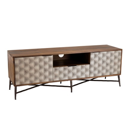 ALIX TV Stand - Mango Wood with Ethnic Patterns