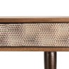 Console en bois de manguier ALIX - 2 tiroirs motifs ethniques dorés