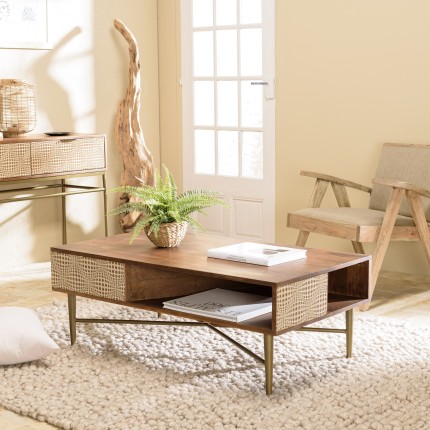 Table basse ALIX en bois de manguier