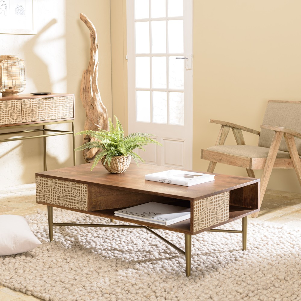 Table basse ALIX en bois de manguier Table basse ALIX en bois de manguier