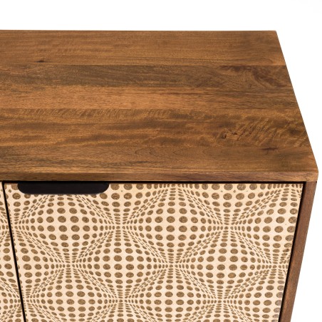 ALIX Mango Wood Sideboard with 4 Doors - Ethnic Patterns
