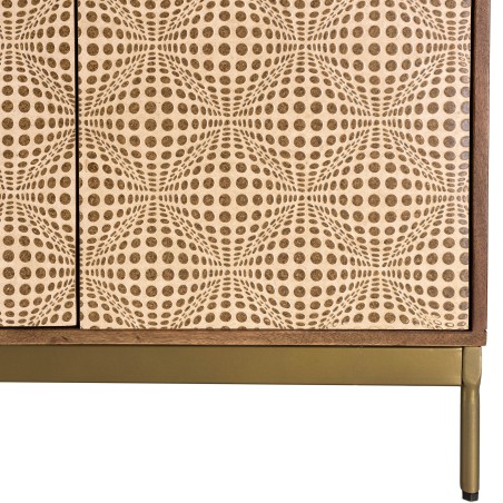 ALIX Mango Wood Sideboard with 4 Doors - Ethnic Patterns
