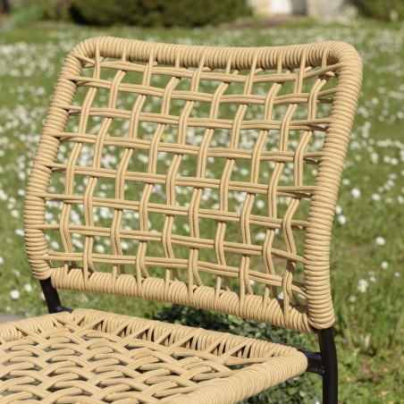 Lot de 2 chaises de jardin VIANNEY en cordage tressé beige