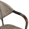 Lot 2 chaises jardin bistrot acier textilène taupe