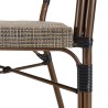 Lot 2 chaises jardin bistrot acier textilène taupe