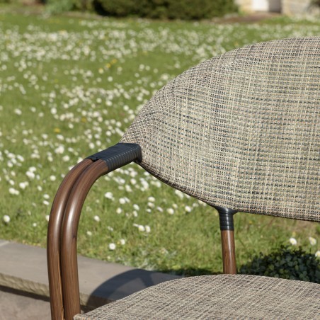 VIANNEY - Set of 2 Taupe Steel Bistro Garden Chairs