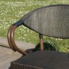 VIANNEY Set of 2 Brown Steel Bistro Garden Chairs