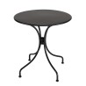 Salon de jardin VIANNEY en acier - 2 personnes - Table ronde 70x70cm et 2 chaises textilène marron