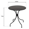 Salon de jardin VIANNEY en acier - 2 personnes - Table ronde 70x70cm et 2 chaises textilène marron