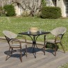 Salon de jardin VIANNEY en acier - 2 personnes - 70x70cm