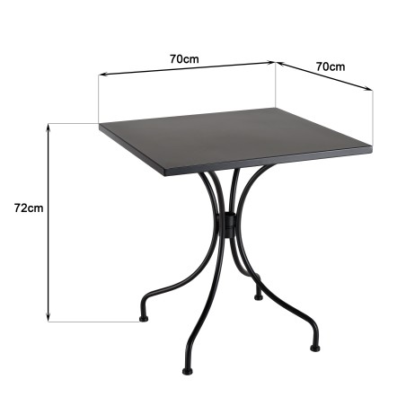 Salon de jardin VIANNEY en acier - 2 personnes - 70x70cm