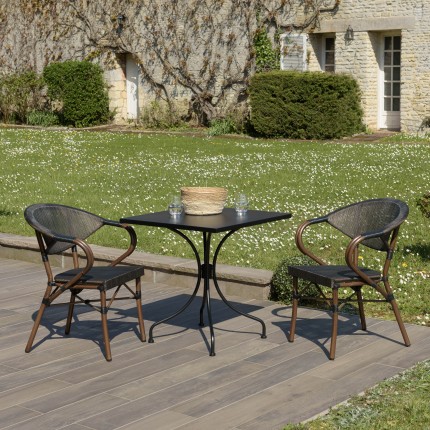 VIANNEY 2-Person Steel Garden Furniture Set - Trendy Bistro Style