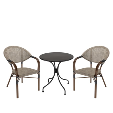 VIANNEY 2-Person Steel Garden Furniture Set - Trendy Bistro Style