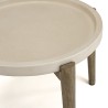 Table d'appoint HECTOR ronde 50x50cm béton beige acacia