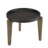 HECTOR Side Table 55x52cm - Black Concrete Top with Acacia Legs