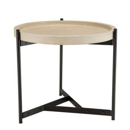 Table d’appoint HECTOR 52x50cm béton beige métal noir