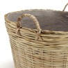 HECTOR Round Flower Pot 60x60cm Natural Bamboo with Handles