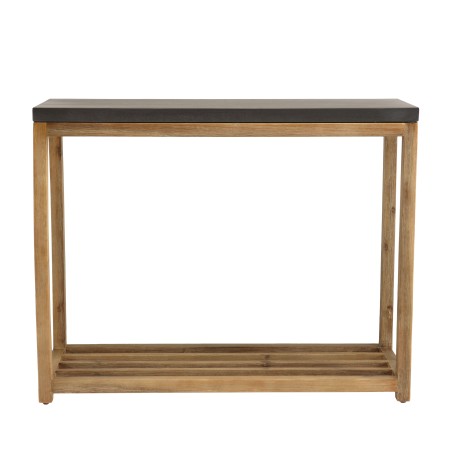 HECTOR Rectangular Console Table GM - Dark Concrete Effect and Acacia