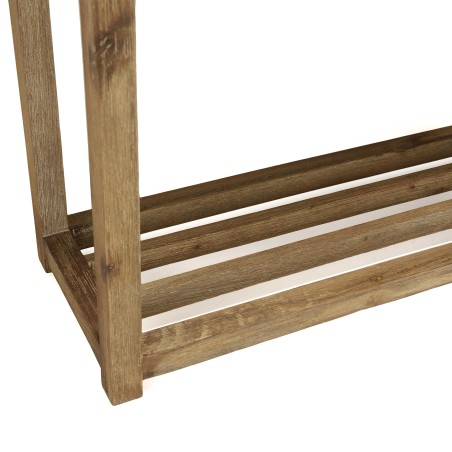 HECTOR Rectangular Console Table PM Double Shelf Dark Concrete Effect and Acacia
