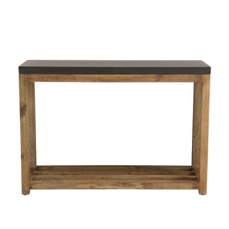 Console HECTOR - Double plateau béton foncé et acacia