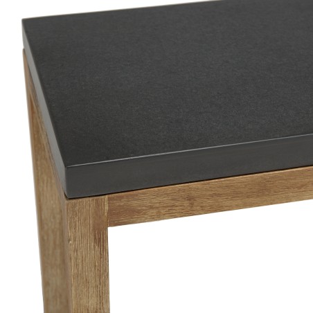Console HECTOR - Double plateau béton foncé et acacia