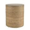 HECTOR Round Side Table with Concrete Top and Bamboo Base