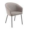 Lot de 2 chaises ULYSSE tissu gris clair