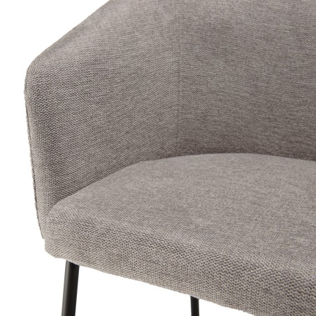 Lot de 2 chaises ULYSSE tissu gris clair
