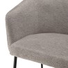 ULYSSE Set of 2 Chairs in Light Grey Fabric with Black Steel Legs