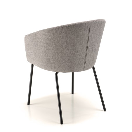 Lot de 2 chaises ULYSSE tissu gris clair