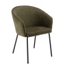 ULYSSE Set of 2 Chairs in Olive Green Fabric - Trendy and Comfortable