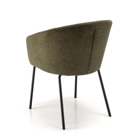 ULYSSE Set of 2 Chairs in Olive Green Fabric - Trendy and Comfortable