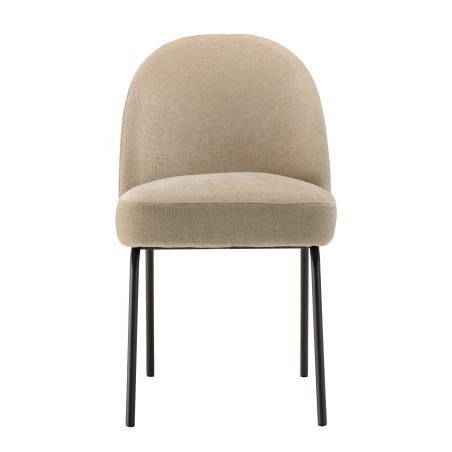 Lot de 2 chaises ULYSSE - Tissu sable et acier noir