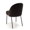 ULYSSE Set of 2 Chairs - Black Fabric & Steel Legs