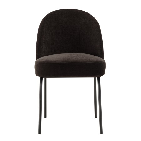 ULYSSE Set of 2 Chairs - Black Fabric & Steel Legs