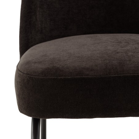 Lot de 2 chaises ULYSSE - Tissu noir et acier noir