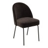 ULYSSE Set of 2 Chairs - Black Fabric & Steel Legs