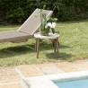 Table d'appoint HECTOR ronde 50x50cm béton beige acacia