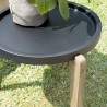 Table d’appoint HECTOR 55x52cm béton noir acacia