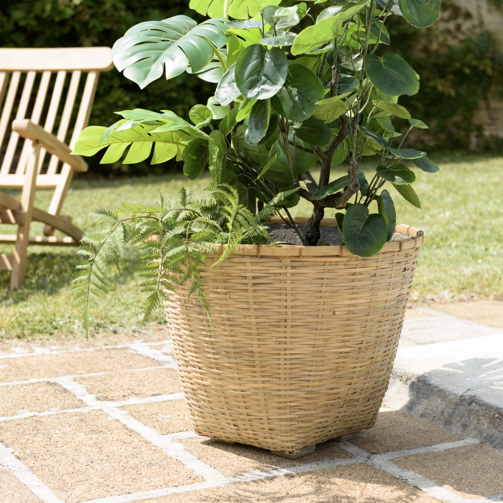 Pot de fleur HECTOR en bambou naturel 60x60cm Pot de fleur HECTOR en bambou naturel 60x60cm