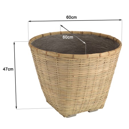 HECTOR Round Flower Pot 60x60cm - Natural Bamboo