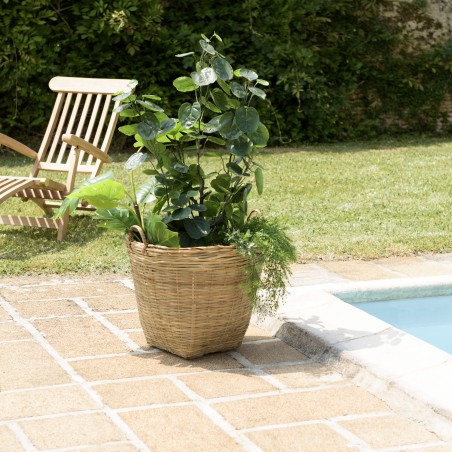 Pot de fleur rond en bambou naturel HECTOR 60x60cm