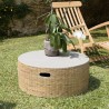 Table basse ronde HECTOR en béton et bambou
