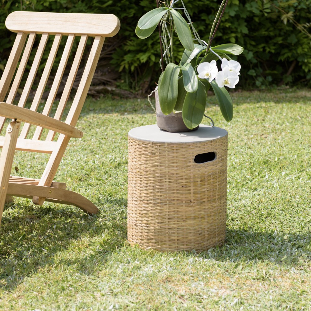 Table d'appoint ronde HECTOR en bambou naturel Table d'appoint ronde HECTOR en bambou naturel